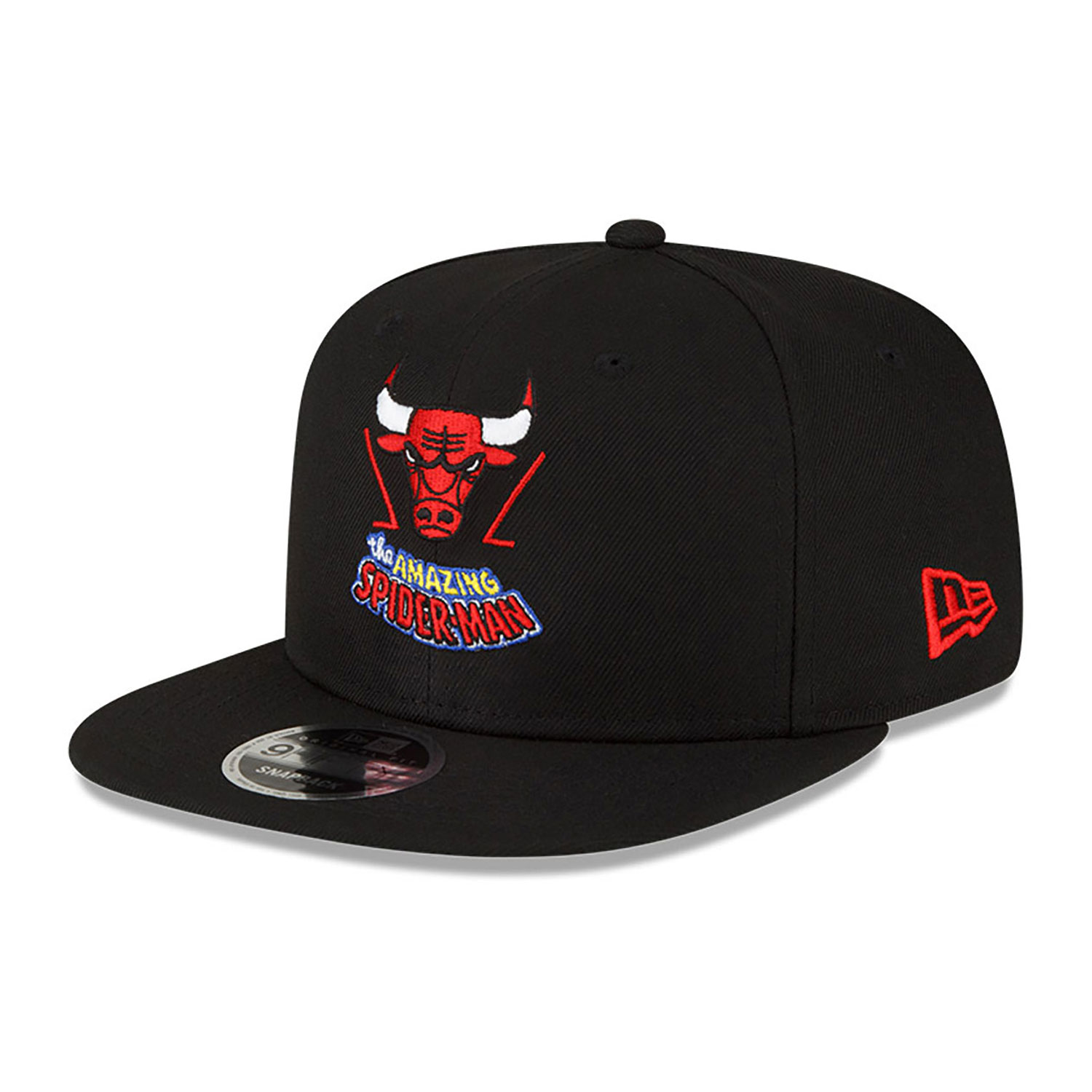 Chicago Bulls NBA x Marvel Spider-Man Black 9FIFTY Snapback Cap