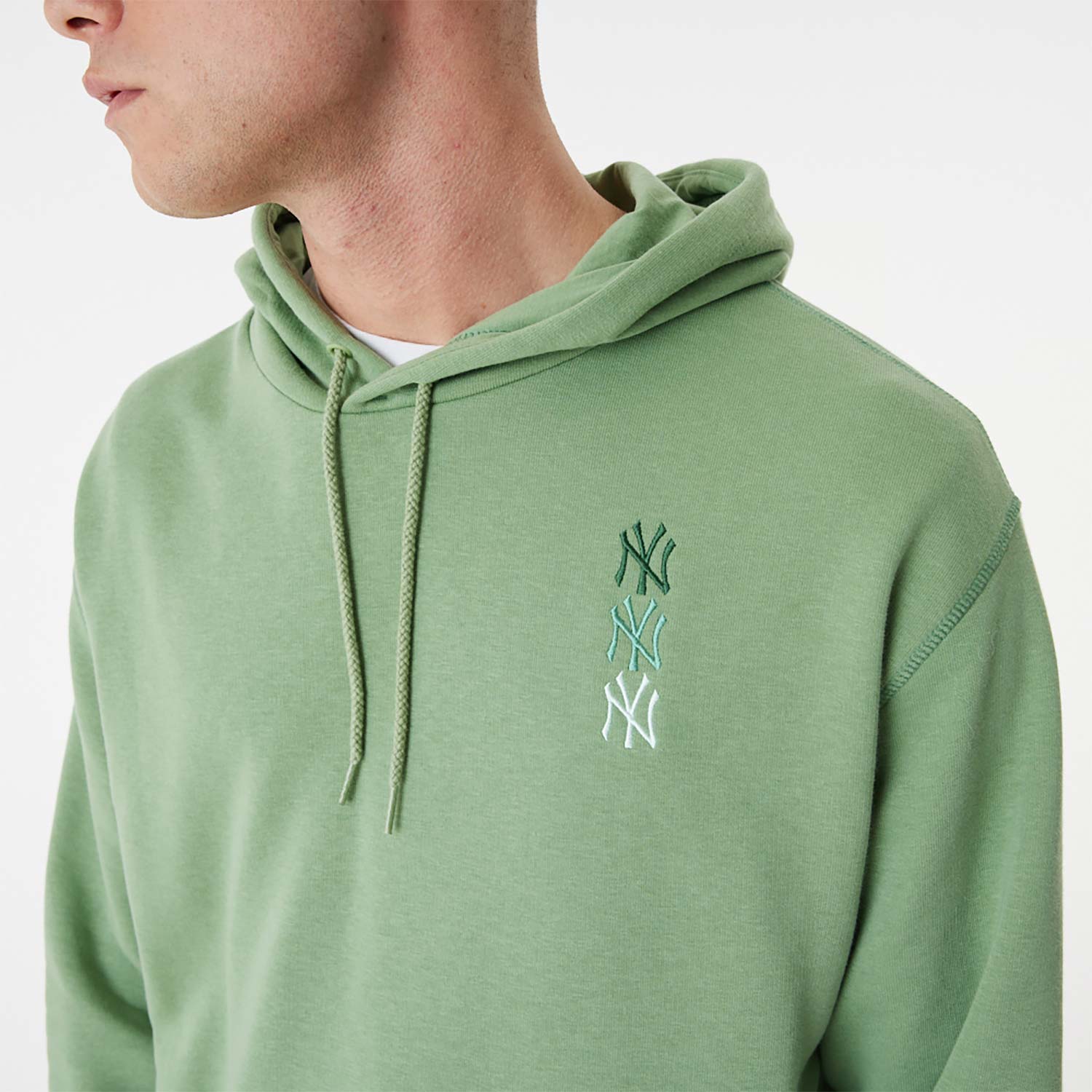 New York Yankees MLB Stacked Logo Green Pull Over Hoodie
