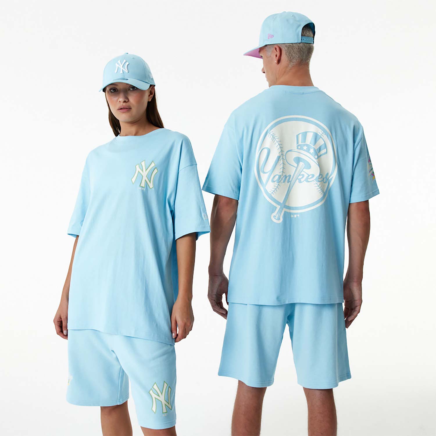 New Era Mens MLB New York Yankees Blooming T-Shirt 13090877 Blue