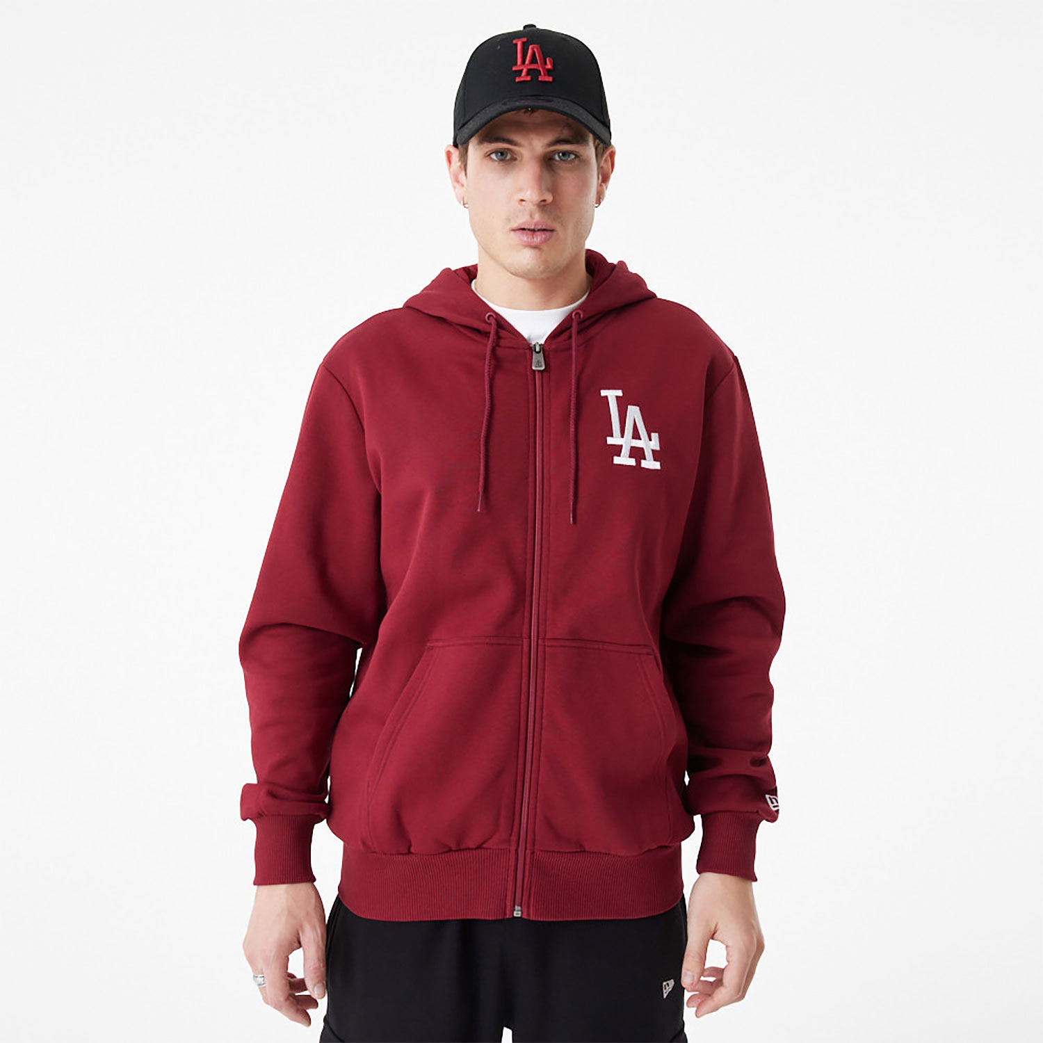 LA Dodgers League Essential Dark Red Full Zip Hoodie