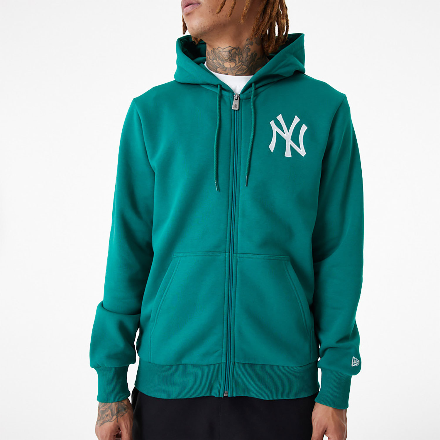 New York Yankees League Essential Green Full Zip Hoodie