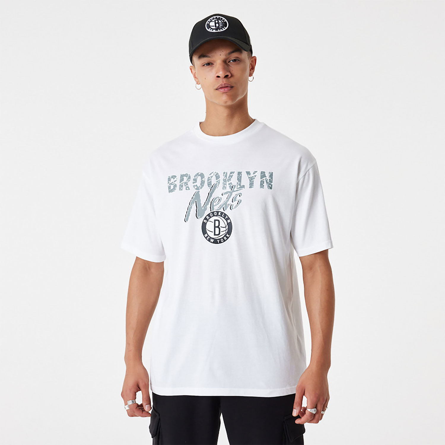 Black New Era NBA Brooklyn Nets Script T-Shirt