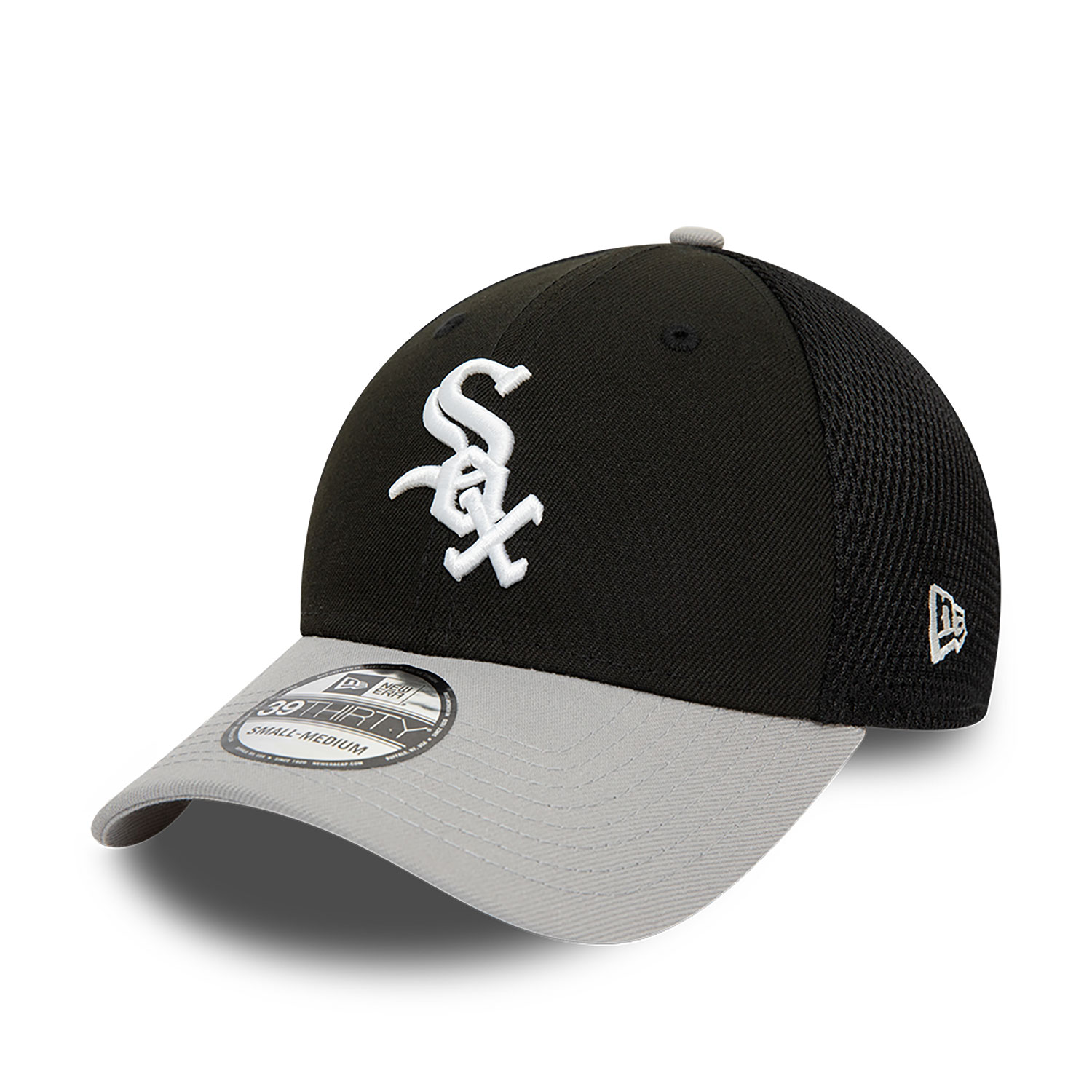 Chicago White Sox Contrast Visor Black 39THIRTY Stretch Fit Cap