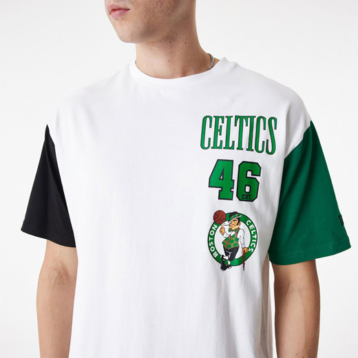 Weißes Boston Celtics NBA Cut Sew Oversized T-Shirt