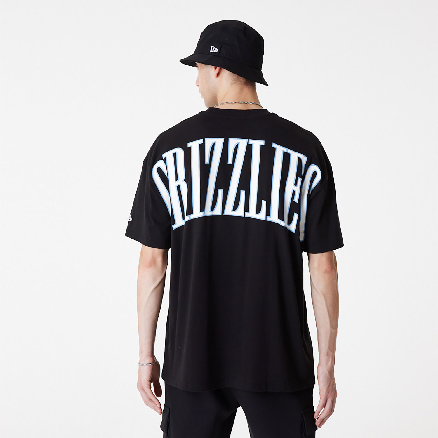 Memphis Grizzlies NBA Arch Wordmark Black Oversized T-Shirt
