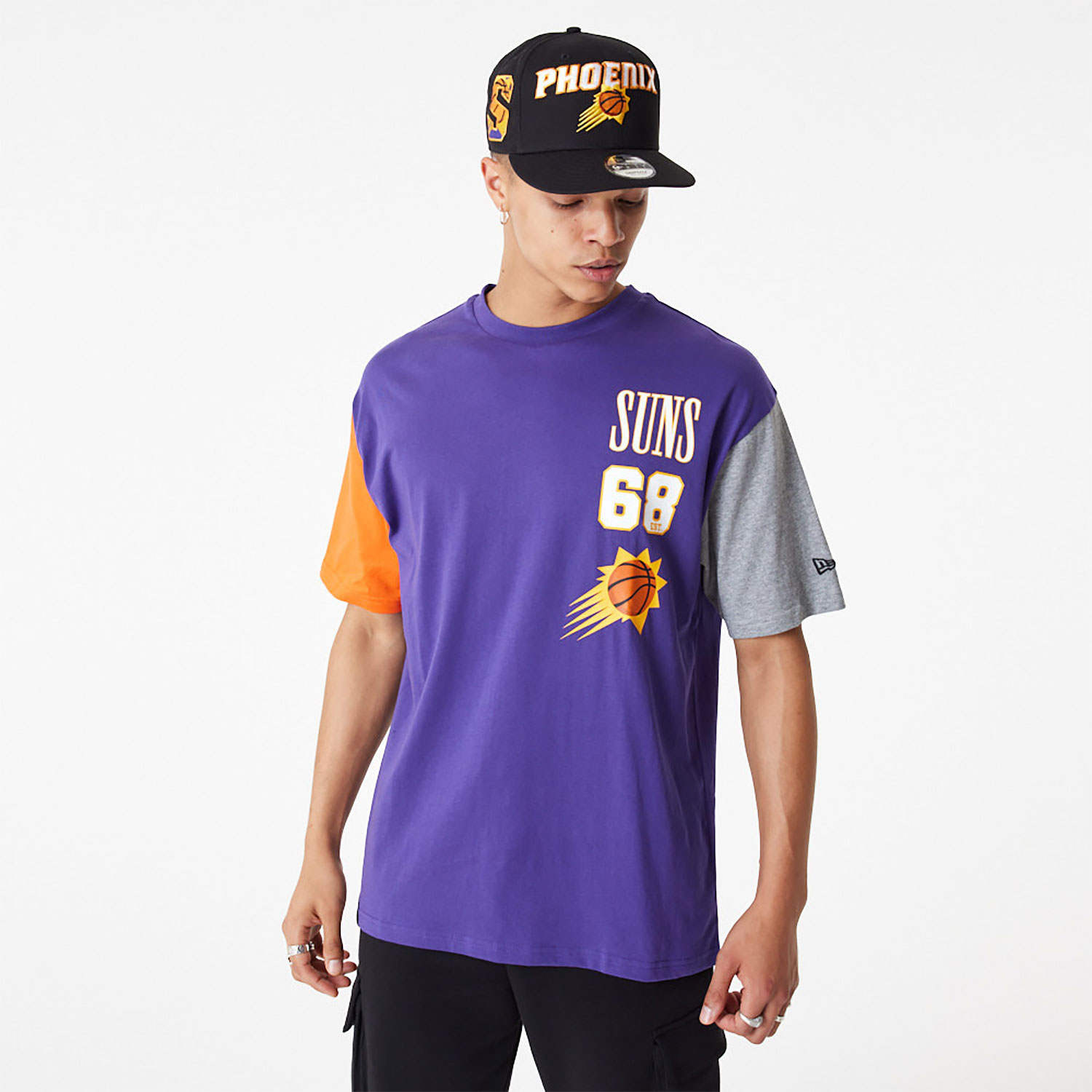 Official New Era NBA Cut And Sew Charlotte Hornets Oversized T-Shirt C2_354  C2_354