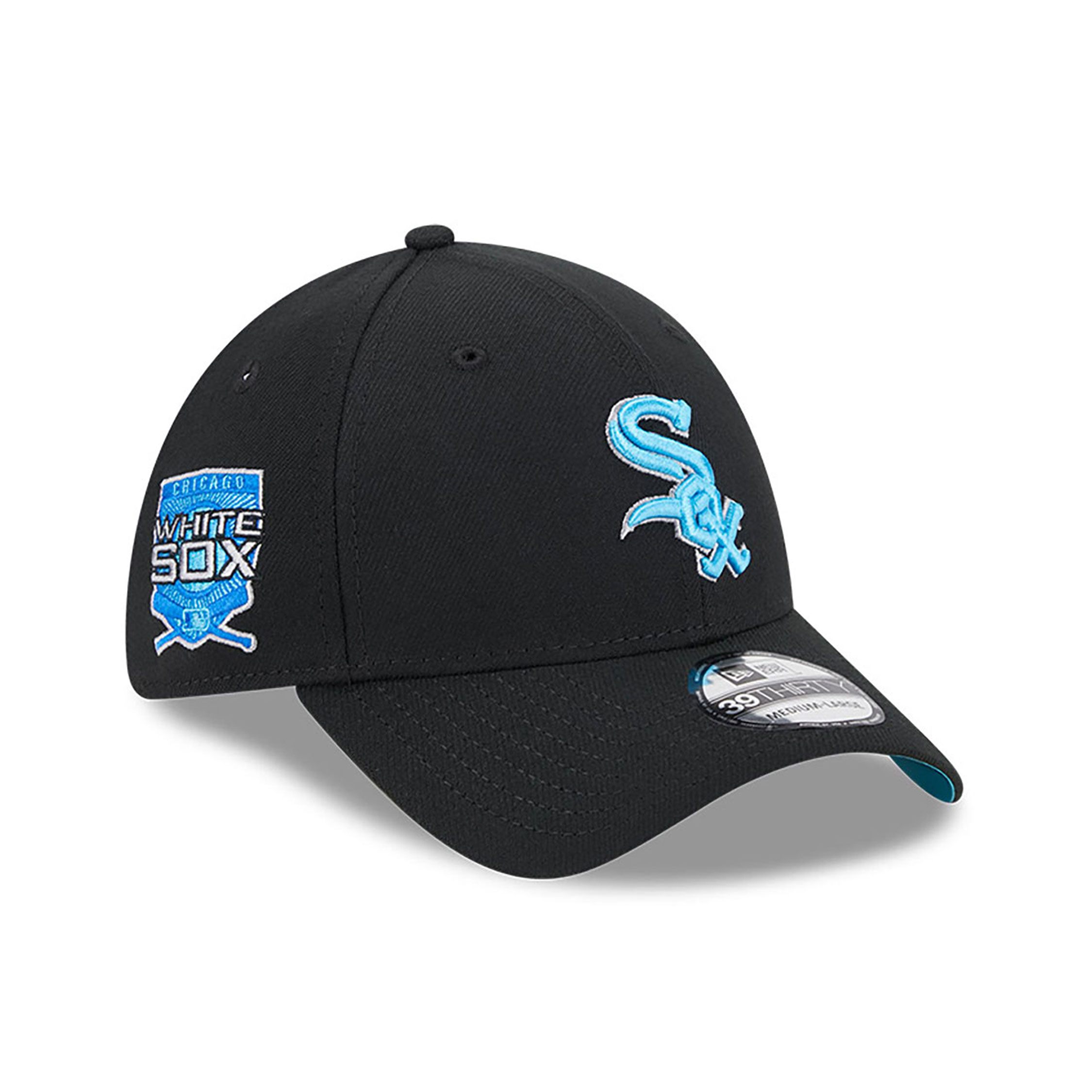 Chicago White Sox MLB Fathers Day Black 39THIRTY Stretch Fit Cap