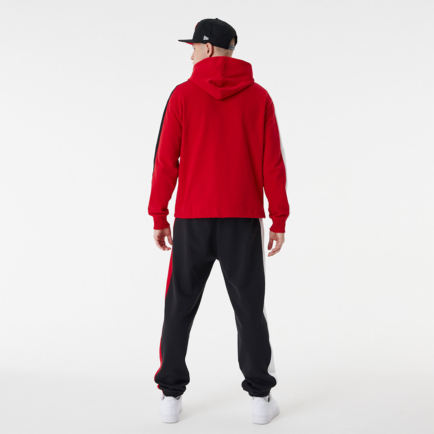 Chicago Bulls NBA Cut and Sew Red Oversized Hoodie