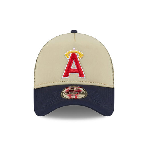 Beige California Angels All Day 9FORTY A-Frame Trucker Cap
