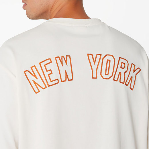Weißes New York Yankees World Series Patch Oversized T-Shirt