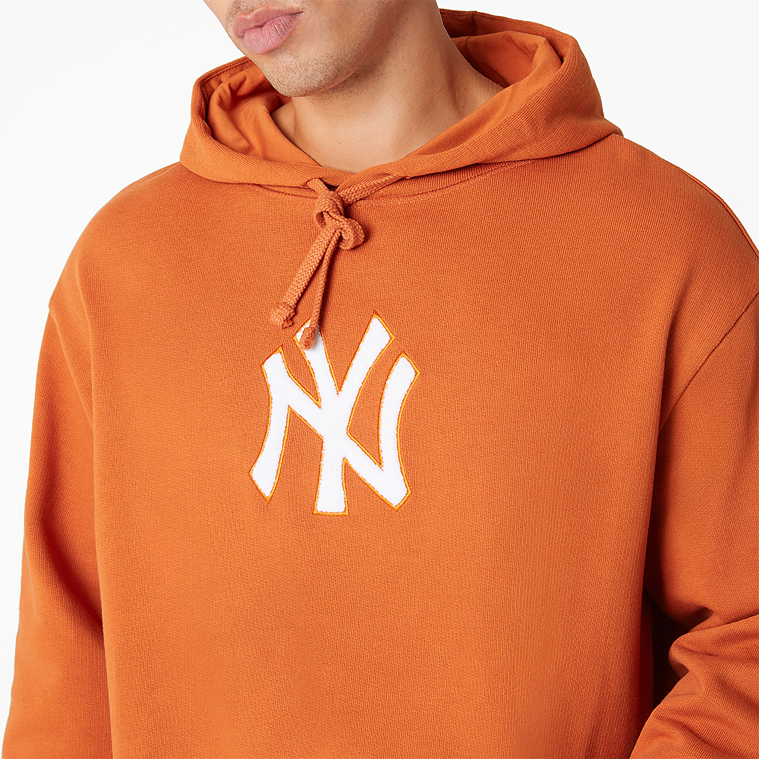 New York Yankees World Series Patch Orange Oversized Pullover Hoodie