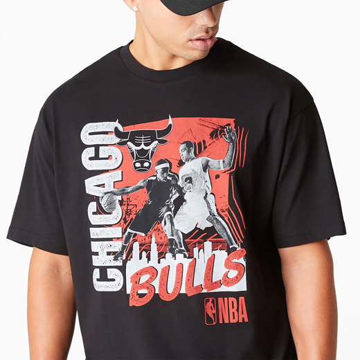 Schwarzes Chicago Bulls NBA Player Graphic T-Shirt