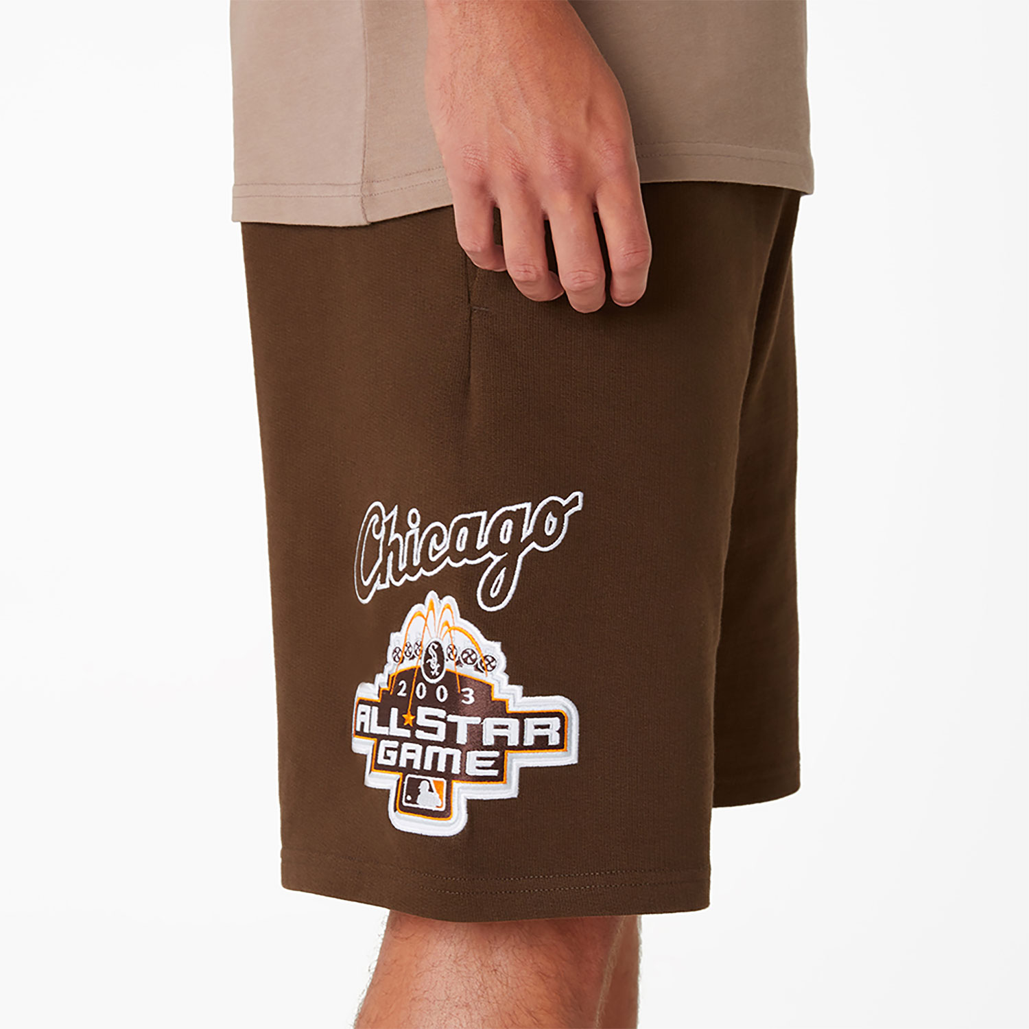 Chicago White Sox World Series Patch Dark Brown Oversized Shorts