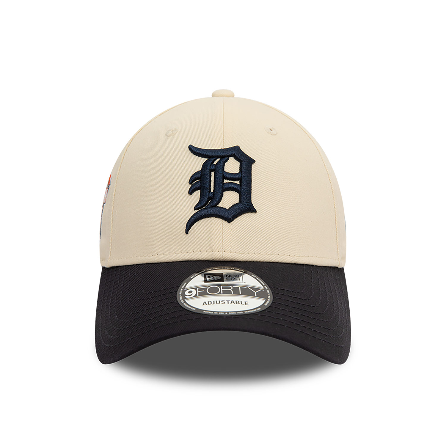 Detroit Tigers World Series Patch Light Beige 9FORTY Adjustable Cap