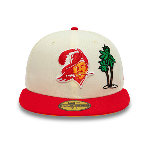 Weiße Tampa Bay Buccaneers NFL Palm 59FIFTY Fitted Cap