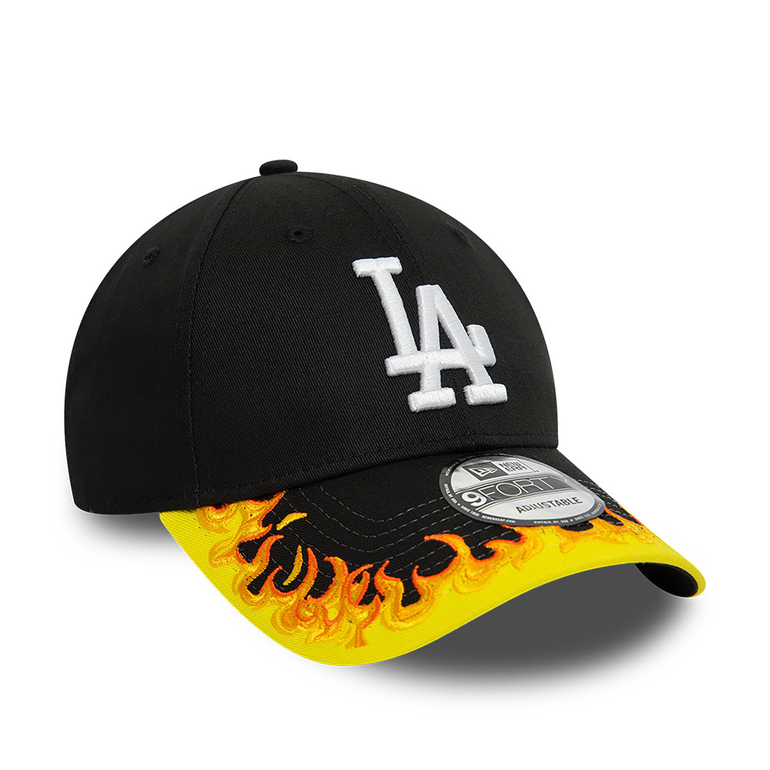 LA Dodgers MLB Flame Visor Black 9FORTY Adjustable Cap
