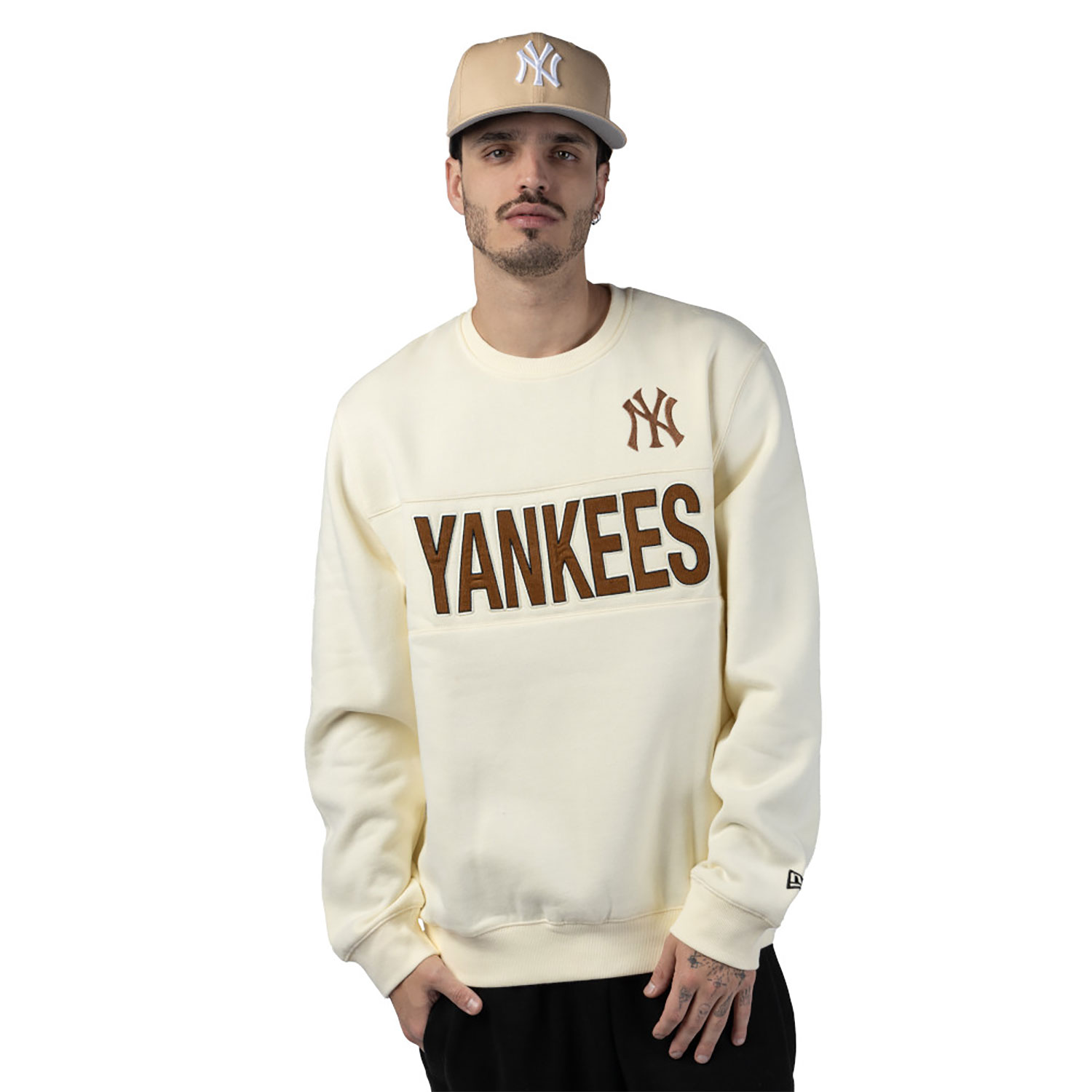 New York Yankees MLB Cord White Crew Neck Sweatshirt