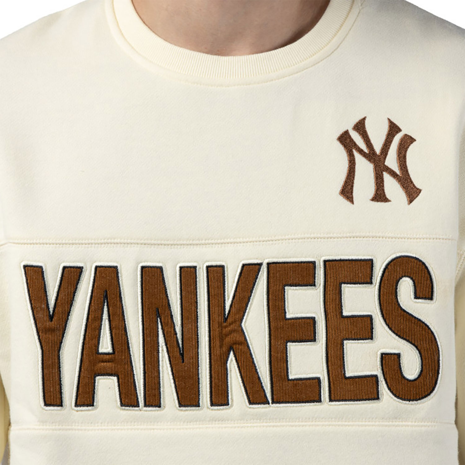 New York Yankees MLB Cord White Crew Neck Sweatshirt